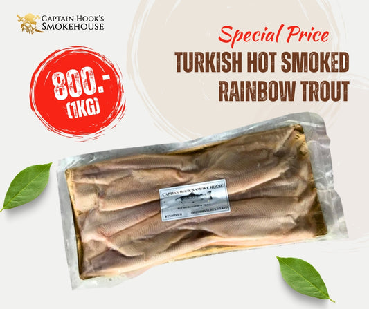 Hot Smoked Turkish Rainbow Trout 1kg | เรนโบว์เทร้าท์รมควันฟิลเลต์ 1 กิโลกรัม