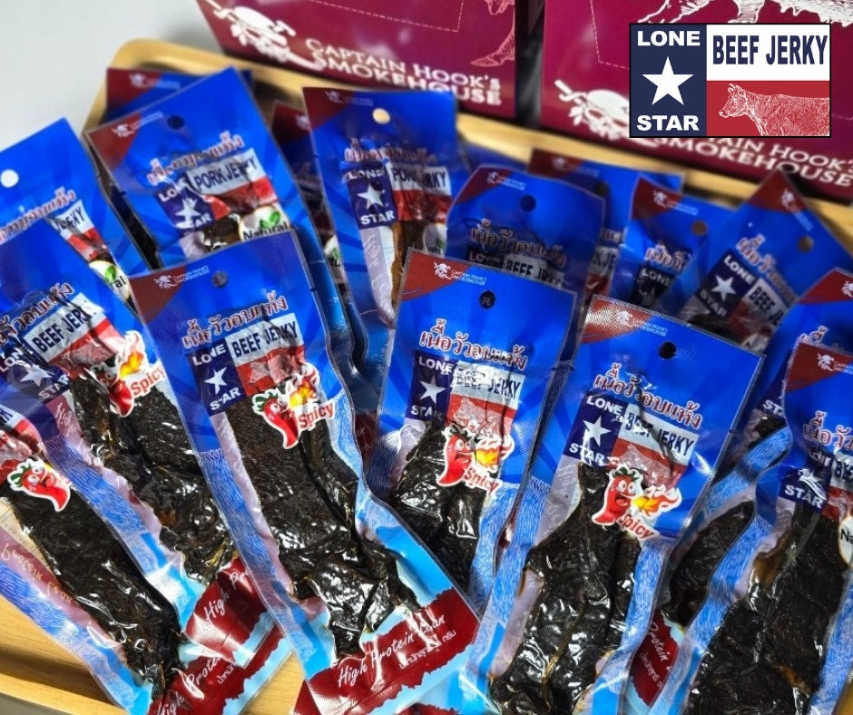 Texas Style Lone Star Beef Jerky / เนื้ออบแห้งสไตล์แท็กซัส